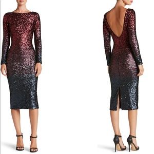 Dress the Population - Emery Ombré Sequin Bodycon Dress - Size Small